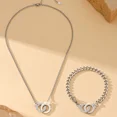 thumbnail image 2 of Europea y todos los Hip Hop de moda los hombres de acero inoxidable colgante collar pulsera de joyería conjunto de anillo doble Accesorios, 2 of 8