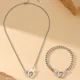 thumbnail image 2 of Europea y todos los Hip Hop de moda los hombres de acero inoxidable colgante collar pulsera de joyería conjunto de anillo doble Accesorios, 2 of 8