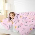 thumbnail image 4 of Homewish Retro Rustic Flower Queen Comforter Set,Cartoon Floral Daisy Bedding Sets,Pink Purple Bedding Comforter Set For Girl Kids,Microfiber Bedroom Decor Reversible,3 Pieces, 4 of 8