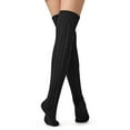 thumbnail image 4 of Deago Women's Cable Knitted Thigh High Boot Socks Extra Long Winter Stockings Over Knee Leg Warmers (Black), 4 of 7