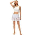 thumbnail image 6 of Deago Women Lace Crochet Swim Skirt Bikini Bottom Swimsuit Board Shorts Skort Swimdress (White, M), 6 of 10