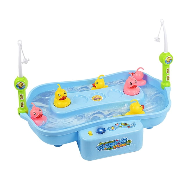 Juego de pesca giratorio Batería Operar Circulación Música Coordinación mano-ojo Educativo Colorido Juego de de plástico Regalos para niños Niños Azul Sunnimix Juego de pesca