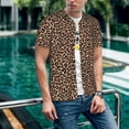 thumbnail image 6 of Lsque Brown Leopard Pattern Mens Polo Golf Shirts Funny Graphics Shorts Sleeve Button Shirts Baseball T-shirt-Medium, 6 of 7