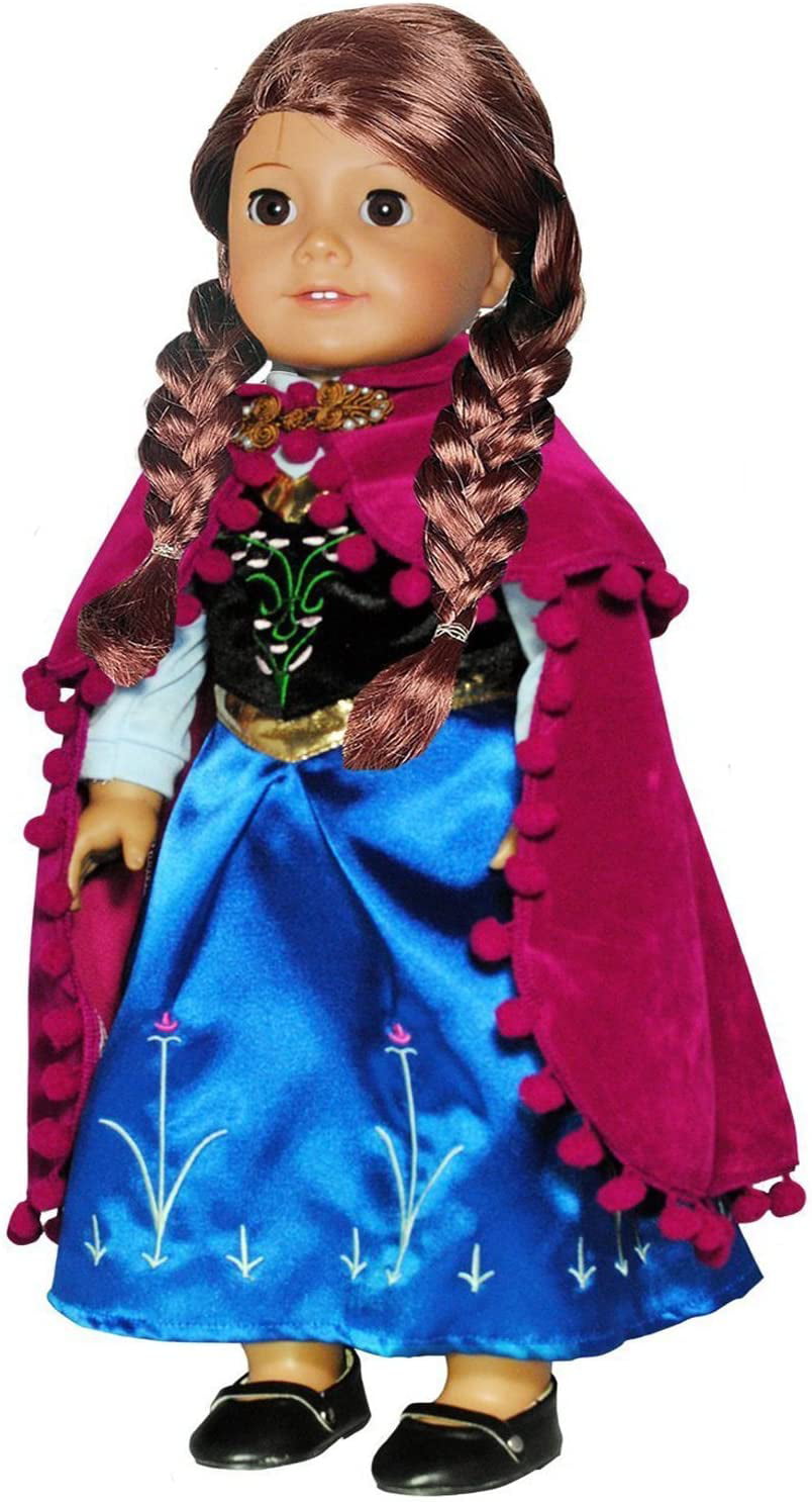 Doll Clothes Princess Anna Dress Set Fits American Girl Doll And 18 Inch Dolls
