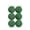 01-Army Green, variant on Sage Green Flocked Christmas Ball Ornaments with Silver Caps, Set of 6