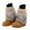 Brown, variant on Women's Patchwork Plush Snow Boots Comfortable Wide Toe Box Winter Fleece Lined Warm Slip On Mid Calf Booties