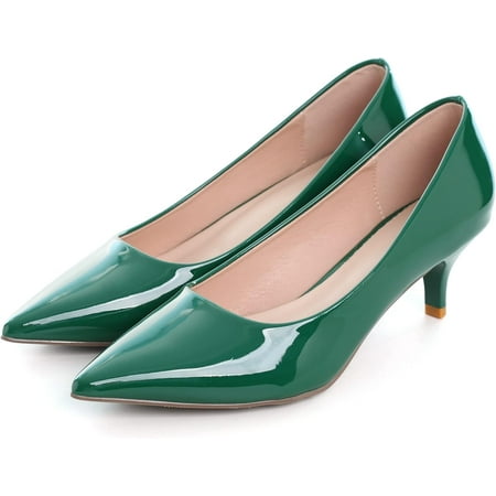 

Pfhytec LU Pumps Shoes for Women Low Heels Wedding Dressy Sexy Kitten Heels Closed Pointed Toe Pumps Shoes