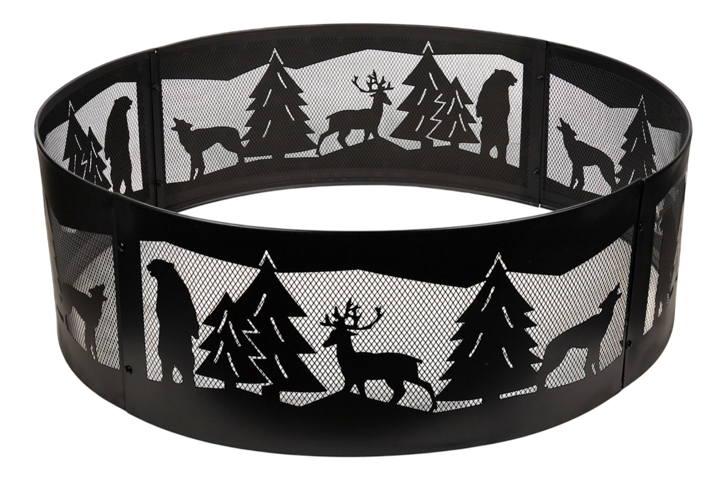 Vantana 36" Wood Burning Fire Pit Ring for Outdoor Bonfire Party Camping Backyards (Wildlife Version)