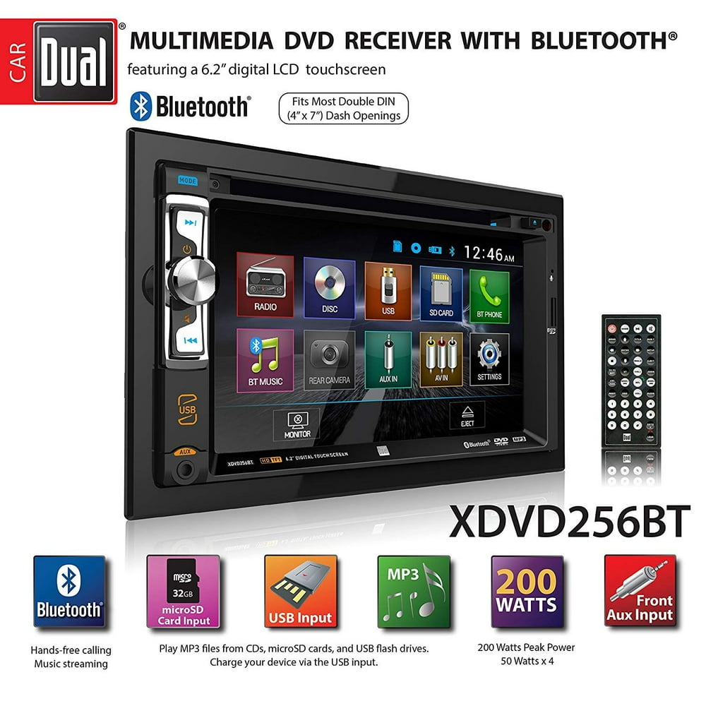 Dual XDVD256BT Digital Multimedia 6.2" LED Backlit LCD Touchscreen