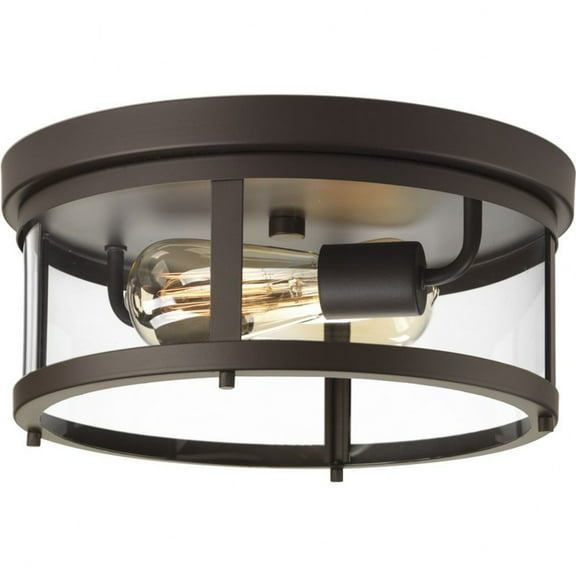 Progress Lighting - Two Light Flush Mount - Outdoor - Gunther - Outdoor Light -