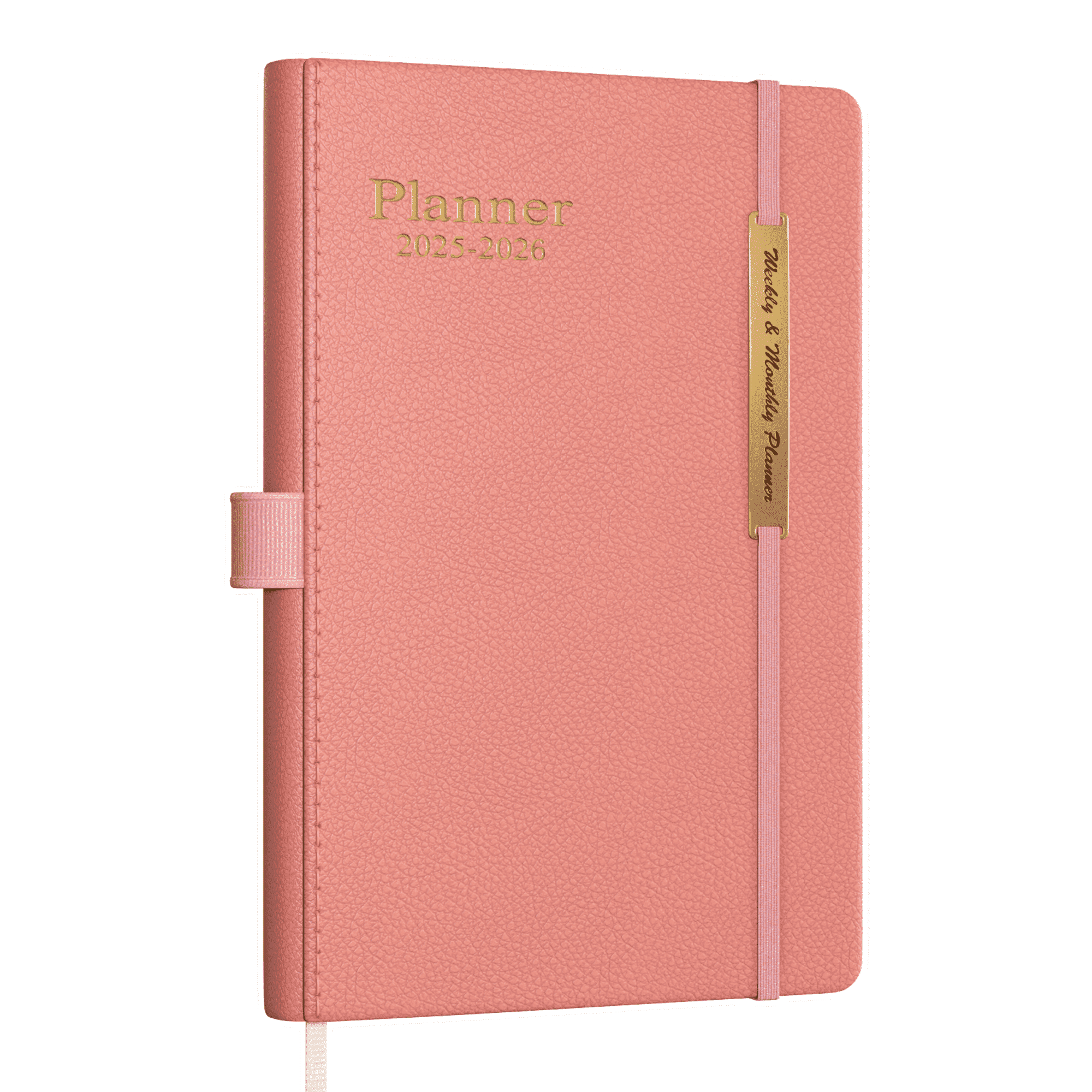 POPRUN Daily Planner 2025-2026 A5 6x8.5 Spiral Bound PU Leather Softcover Hourly Appointment Book One Page Per Day Storage Pockets Black - View #2