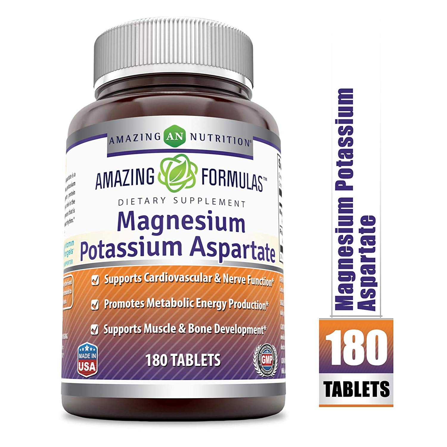 Amazing Formulas Magnesium Potassium Aspartate 180 Tablets(NonGMO