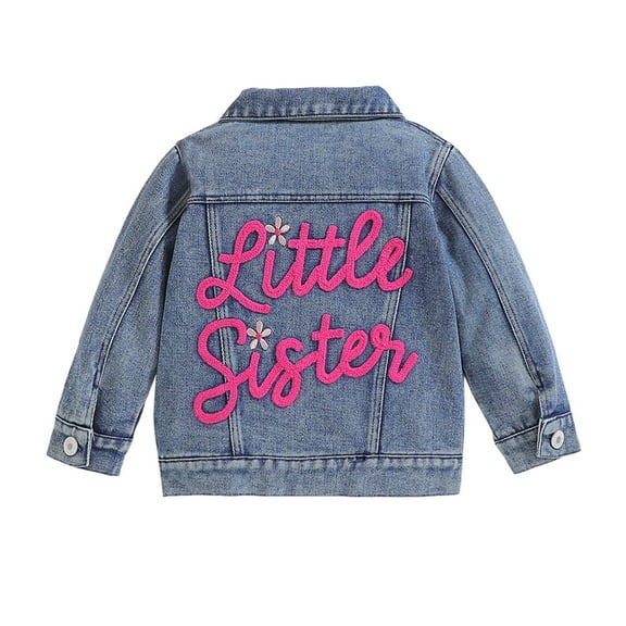 Splozh Denim Jacket for Girls Kids Toddler Baby Boys Girls Casual Outwear Denim Jacket Long Sleeve Cardigan Button Denim Coat Pink,12-18 Months
