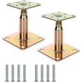 thumbnail image 1 of Soporte de base de poste alto ajustable galvanizado de 2 piezas de 100-150 mm, soporte de techo resistente para construcción - Oro, 1 of 6
