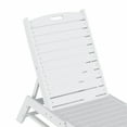 thumbnail image 3 of Malibu Poly Reclining Outdoor Patio Chaise Lounge Chair Adjustable, White, 3 of 13