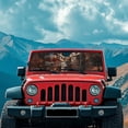 thumbnail image 3 of XYZCANDO Deer Windshield Sun Shade Flags Foldable Windshield Sunshade Sun Visor Blocks UV Rays for 2007-2023 Wrangler Rubicon Sahara TJ JK JKU 2 & 4 Door 51.57 in *16.14 in, 3 of 7