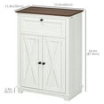 thumbnail image 3 of HOMCOM Armoire de Rangement Style Ferme, Buffet avec Tiroir et Portes, Blanc, 3 of 10