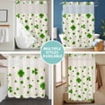 thumbnail image 5 of No Hook Shower Curtain with Snap in Liner, St. Patrick's Day Trileaf Grass Waterproof Bath Curtain Double Layers with See Through Top Window, Green Shamrock on Retro Linen Shower Curtains 60x72in, 5 of 9