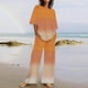 thumbnail image 2 of Conjunto Corto para las Mujeres Casual Suelto Encaje Casa Pantalones Impresos Y Blusa de Cuello Redondo de Dos Piezas, 2 of 5