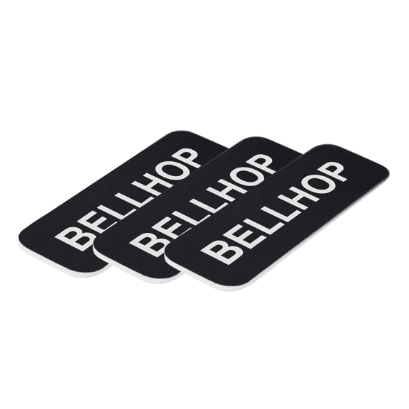 Bellhop 1 x 3" Name Tag/Badge, Black, (3 Pack)