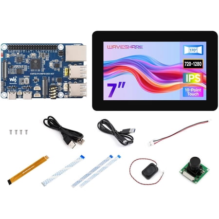 ESP32-P4-WIFI6-DEV-KIT High-Performance Development Board, Based on ESP32-P4 & ESP32-C6, Supports Wi-Fi 6, Bluetooth 5 & BLE 5, Bundle with Board, 7inch Screen
