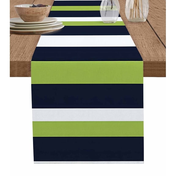 Ldtrchee Red Black Table Runner 72 Inches, White Geometric Horizontal Stripes Simple Bed Runner Dresser Scarves Tabletop for Indoor Outdoor Parties/Ceremony/Banquet, 13" x 72"