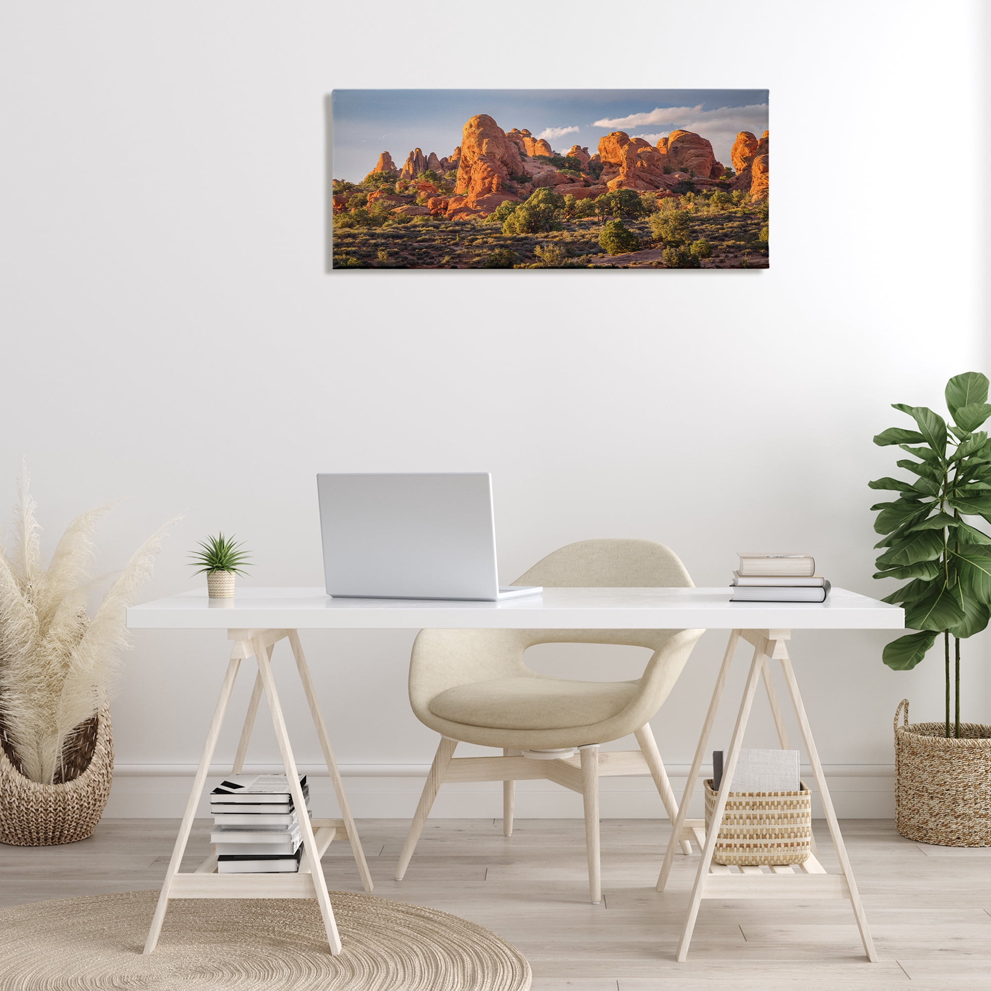 Stupell Industries Pointed Canyon Buttes Landscape & Nature Photography Wrapped Canvas Art Print Wall Art, 40 x 17