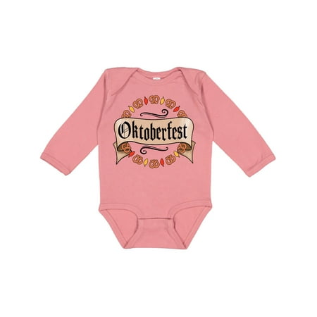 

Inktastic Oktoberfest pretzels and leaves Gift Baby Boy or Baby Girl Long Sleeve Bodysuit