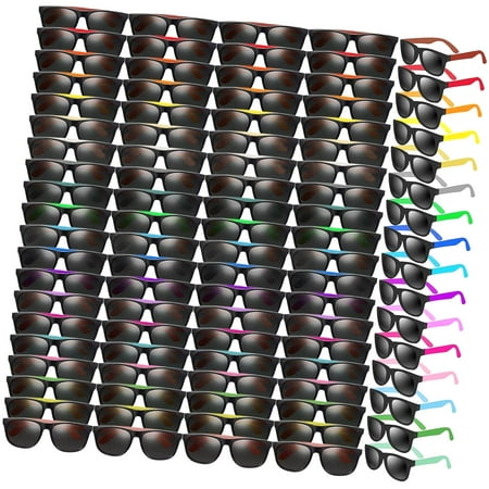 SKYSONIC 48 Piece Neon Sunglasses Collection, 8 Vibrant Shades Party Eyewear 80's Inspired Fashionable Sunglasses Trendy Shades for Classroom Rewards, Party Bag Contents, Celebrations, Suitable f