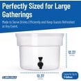 thumbnail image 4 of Round Beverage Dispenser Drink Dispenser with Spigot for Catering, Plastic, 3 Gallons, Clear, 4 of 6