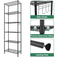 thumbnail image 3 of Legooin 6-Tier Metal Rack Organizer Kitchen Bathroom Storage, Black, 3 of 9