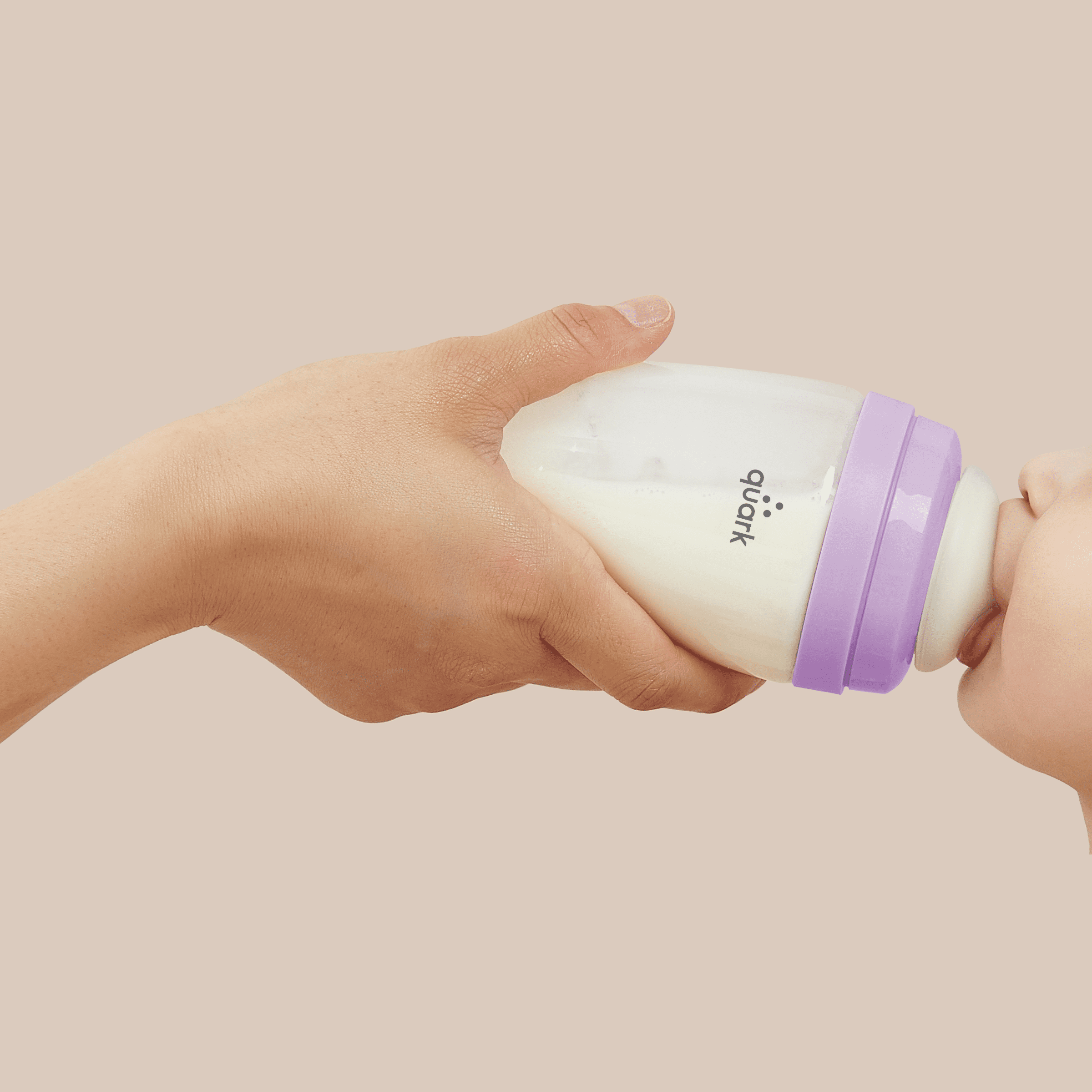 Quark BuubiBottle Combo Feeding Baby Bottle MAX, 8oz, Slow Flow, 0m+, 2 Pack, Purple