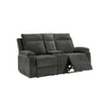 thumbnail image 2 of Benzara BM204421 Fabric Upholstered Wooden Recliner Loveseat with Tufted Detail, Gray, 2 of 3