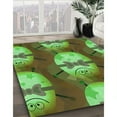 thumbnail image 3 of Ahgly Company Machine Washable Indoor Rectangle Transitional Pea Green Area Rugs, 6' x 9', 3 of 7