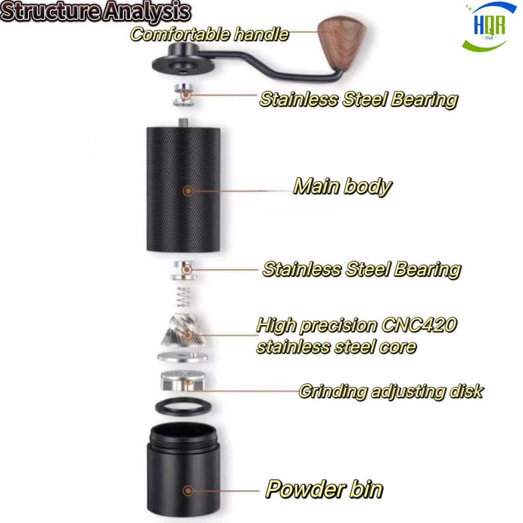 Hand Crank Coffee Grinder, CNC One-Piece Cutting Nickel Grinder, A Must-Have At Home, Great Gift