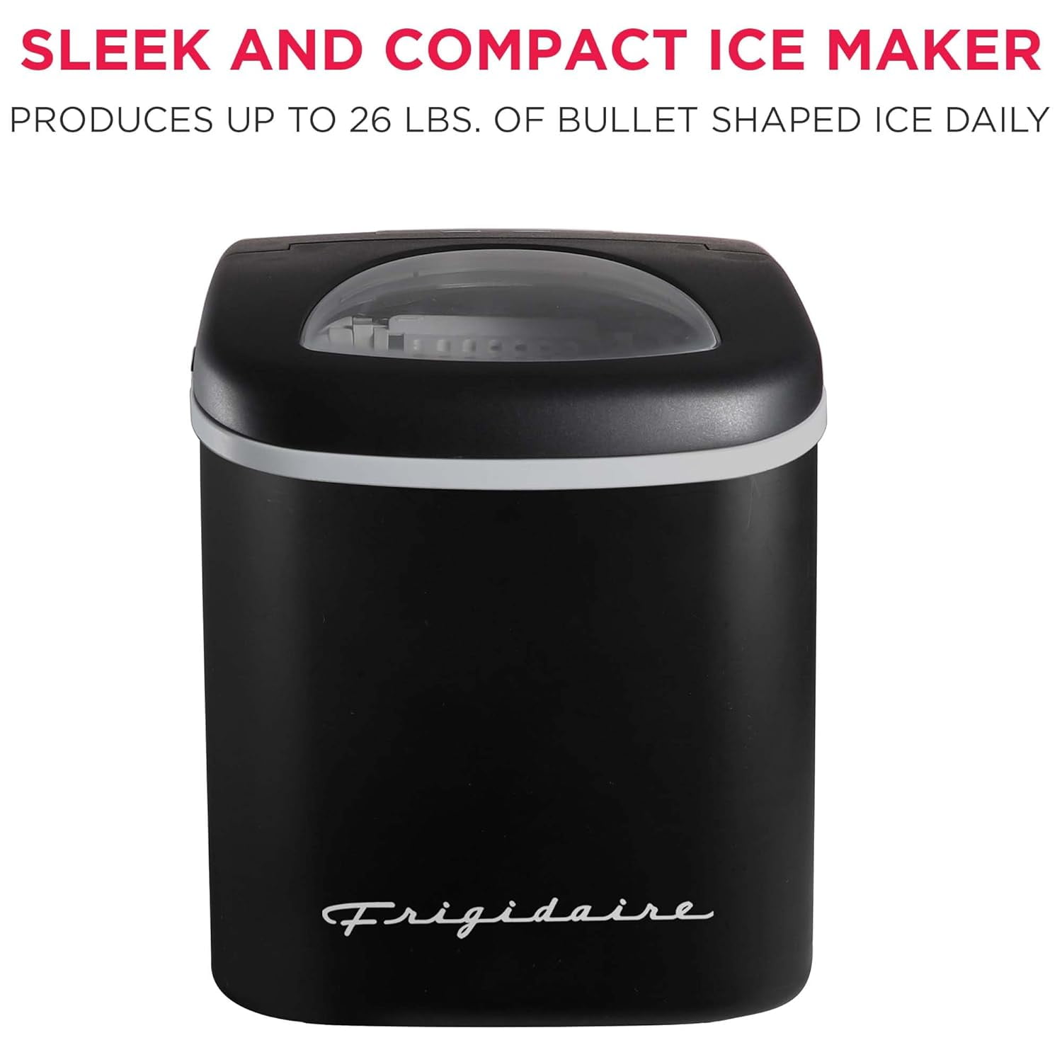 Compact Countertop Ice Maker, 26 lb per Day, Black