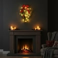 thumbnail image 6 of FastXmas Christmas Wreaths with LED Lights Decoration, Christmas Rattan with Red Berries Hanging Ornament,Simulation Norfolk Pine Branches Garland for Front Door,Window,Home,Wall Decor(15.7 Inches), 6 of 6