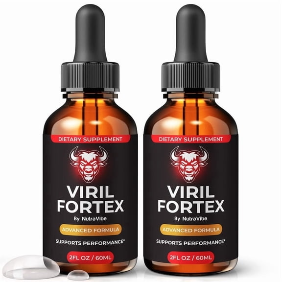 (2 Pack) Viril Fortex – Health Support with Natural Ingredients for Steady Energy, Stamina & Drive | Daily Formula in Easy-to-Take Drops, 30 Day Supply (60 Servings)