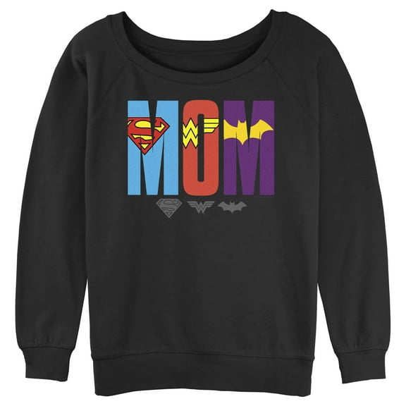 Junior's DC Super Hero Girls Hero Mom  Sweatshirt Black Medium