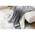 thumbnail image 4 of Grey Sherpa Twin Blanket 60X80 100% Polyester, 4 of 5