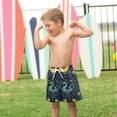 thumbnail image 4 of FORMRS Boys Swim Trunks Quick Dry Mesh Liner Boardshorts Sizes XS-XL, Green Dragon Flowers, 4 of 7
