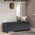 thumbnail image 2 of Simpli Home Hamilton 48" Transitional Rectangle Ottoman in Black Faux Leather, 2 of 7