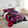 thumbnail image 3 of Castle Fairy Anime Girl Twin Comforter Sets for Teenagers,Black Red Gamepads Bedding Set, 3 of 8