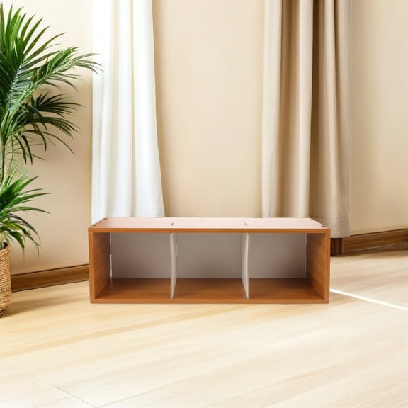 HONMEET Freestanding Wooden Cd Rack Shelf with Quick Accessibility for Home Storage