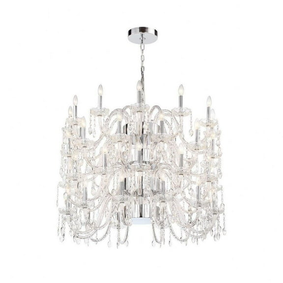 4 Tier Chandelier 12 Light 42 inches Wide By 34 inches High-Chrome Finish-Clear Glass Color Bailey Street Home 79-Bel-4186848
