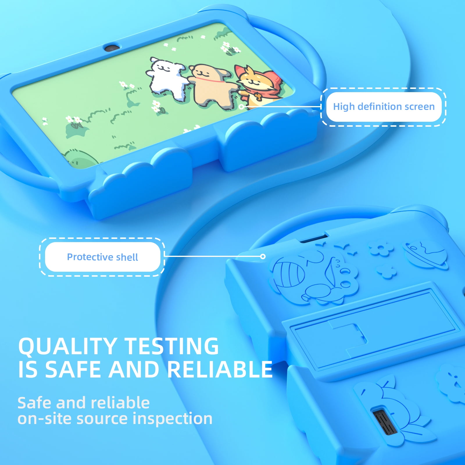 Kids Tablet 7 Inch Tablet for Kids Android Toddler Tablets Children Tablet for Girls boys with protective Cover 32GB+4GB WiFi Bluetooth Dual Camera Educationl Games Parental Control Kids Software