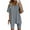 Gray, variant on Patlollav Women Sets Fashion V-Neck Solid Color Blouse Short Sleeve Tops Shorts Casual Suit