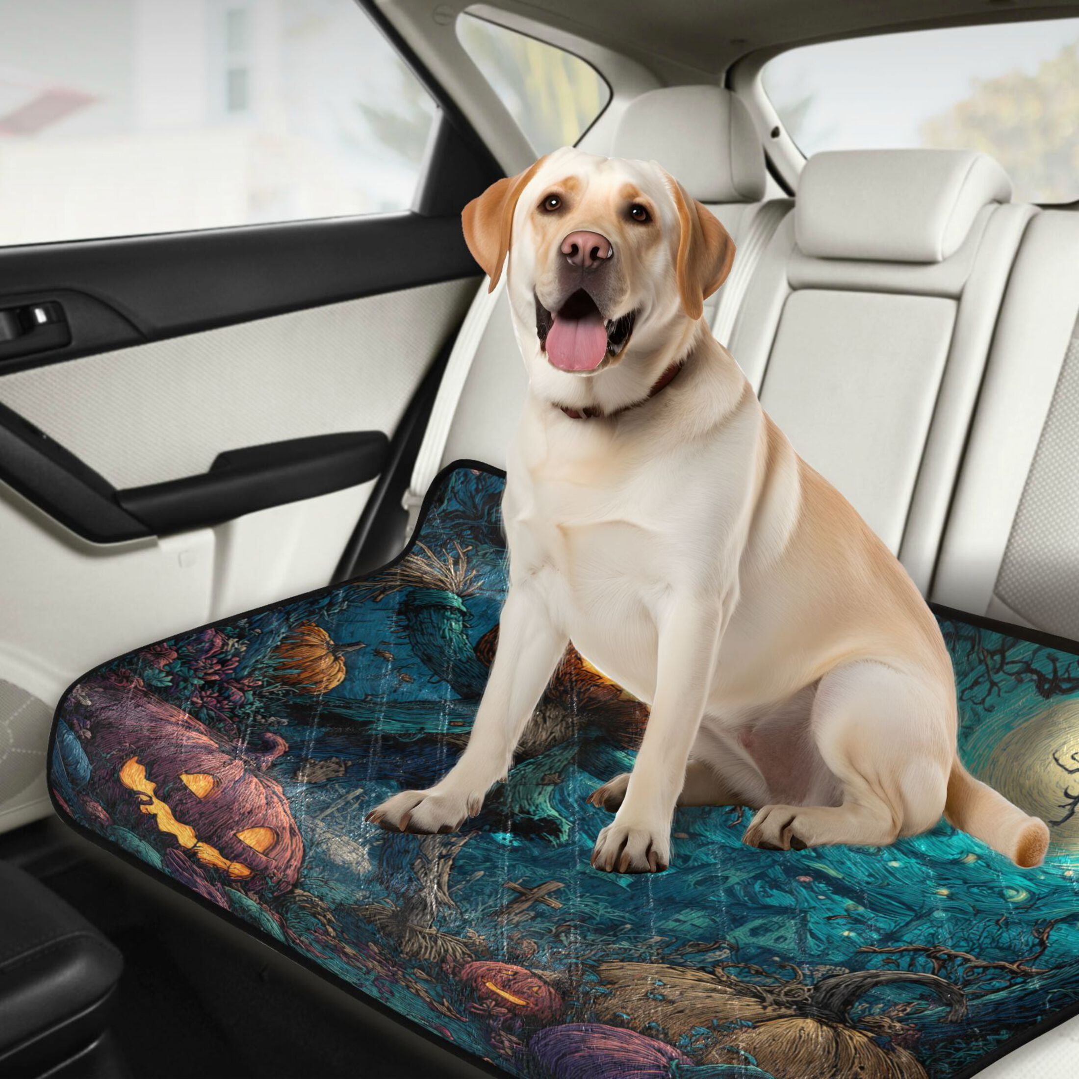 Qxltty Pranking Pumpkin Cat litter Pads Pet Set of 2 Diaper Mats Center Anti-leakage Layer Absorbent Soft and Comfortable