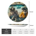 thumbnail image 2 of Picia Desert Monkeys Drive Pattern Bone China Decorative Plate – Wall Decor with Stand and Adhesive, Elegant Ornament for Living Room, Office, or Entryway-6in, 2 of 6