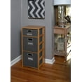 thumbnail image 2 of Regency Flip Flop 34 in Square Folding Bookcase with Folding Fabric Bins- Medium Oak/Grey, 2 of 8